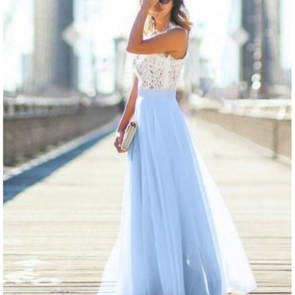 Lace patchwork sleeveless dress