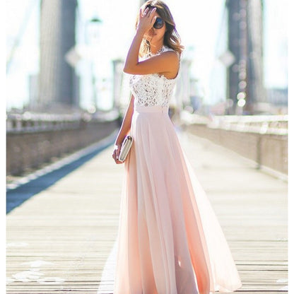 Lace patchwork sleeveless dress