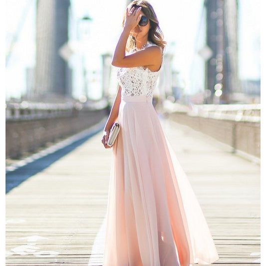 Lace patchwork sleeveless dress