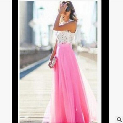 Lace patchwork sleeveless dress