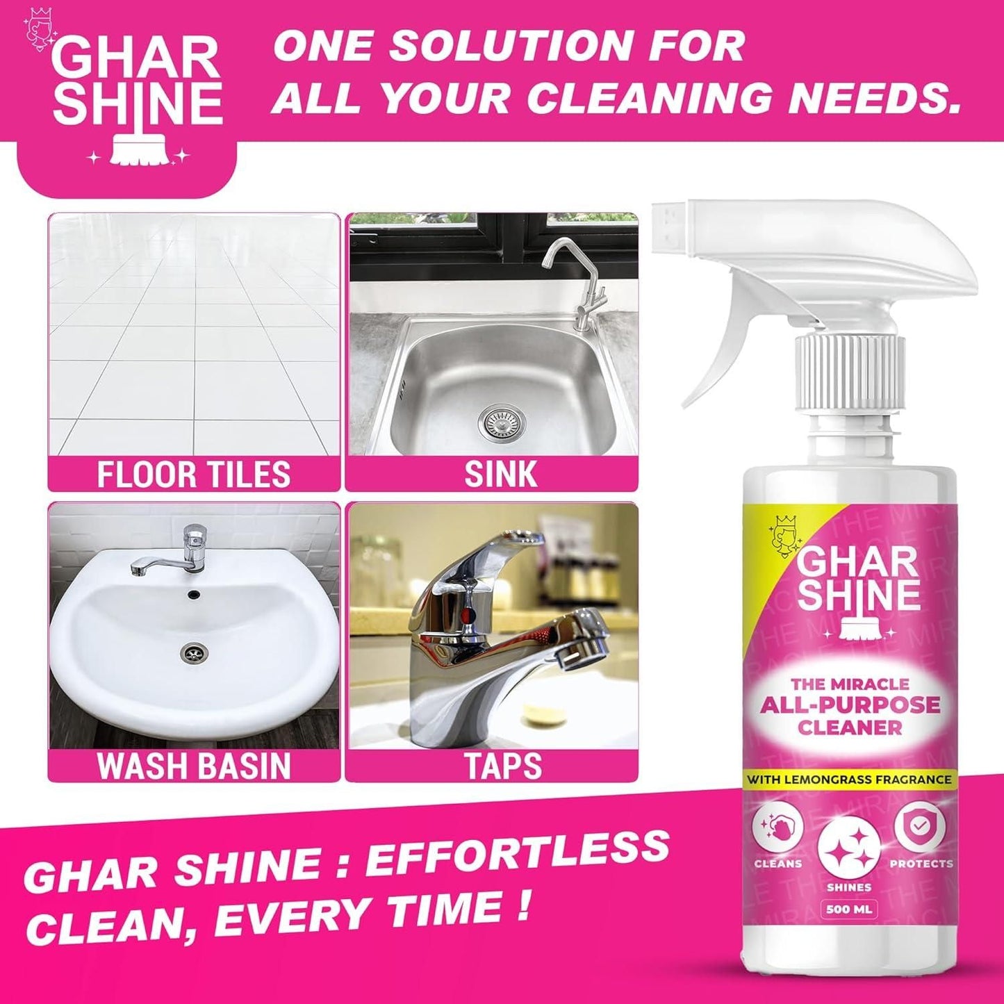 Ghar Shine Multipurpose Cleaner 250 ml- Pack of 2