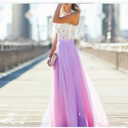 Lace patchwork sleeveless dress