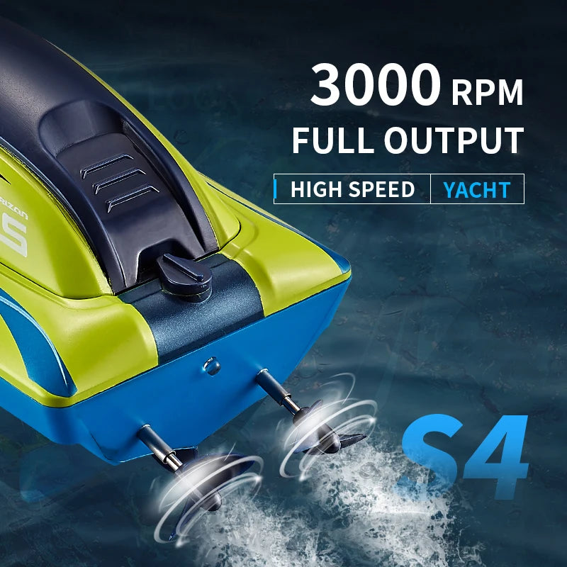 2.4G Remote Control Boat S4 Water Speed Boat Rechargeable Motor Toy Double Motor Children Boy Ship Model Toy Birthday Gift