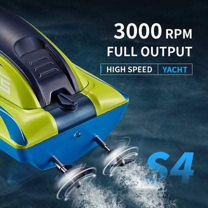 2.4G Remote Control Boat S4 Water Speed Boat Rechargeable Motor Toy Double Motor Children Boy Ship Model Toy Birthday Gift