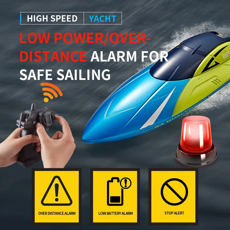 2.4G Remote Control Boat S4 Water Speed Boat Rechargeable Motor Toy Double Motor Children Boy Ship Model Toy Birthday Gift