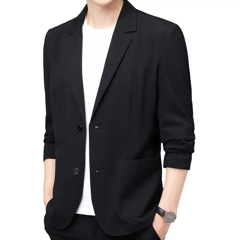 Summer Men Thin Coat Men s Suit Jacket Autumn Linen Solid Color Casual Suit Korean Slim Fit Formal Business Suit Jacket