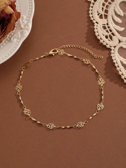 QIAMNI Summer Bohemia Crystal Cubic Zirconia Anklet For Women Girls Ankle Bracelet Leg Chain Beach Party Travel Foot Jewelry