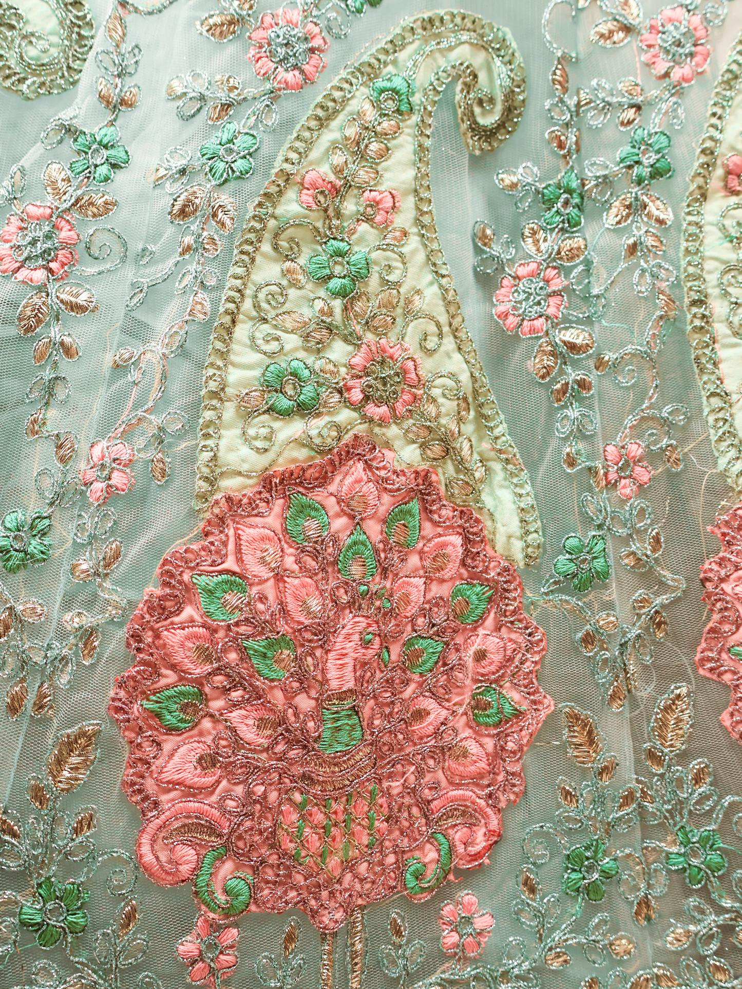Semi-Stitched Lehenga with Soft Net Fabric & Zari Thread Work by Shreekama