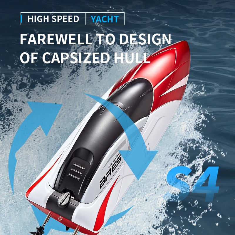 2.4G Remote Control Boat S4 Water Speed Boat Rechargeable Motor Toy Double Motor Children Boy Ship Model Toy Birthday Gift