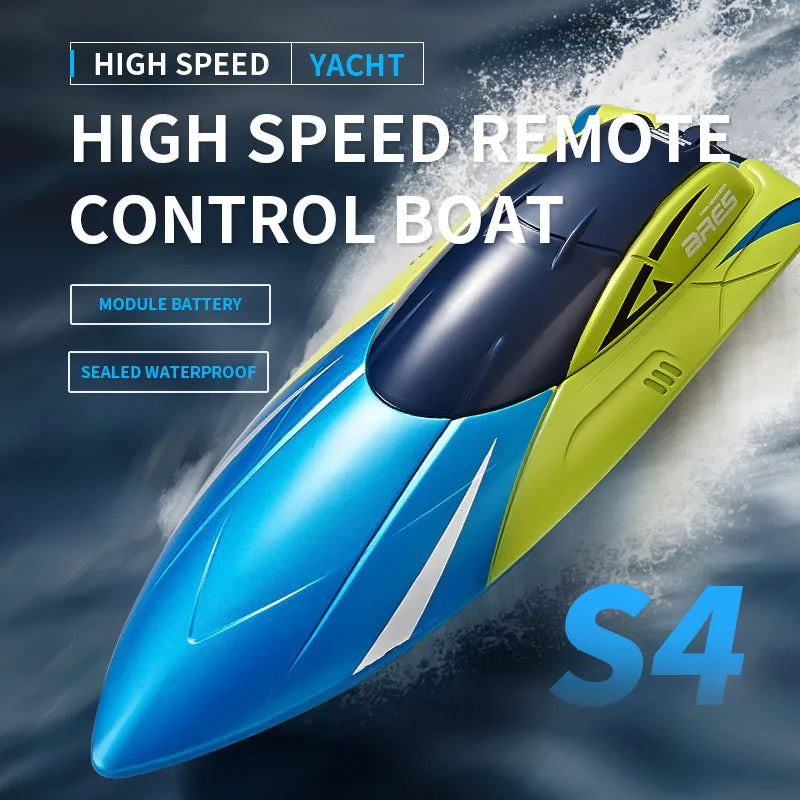 2.4G Remote Control Boat S4 Water Speed Boat Rechargeable Motor Toy Double Motor Children Boy Ship Model Toy Birthday Gift